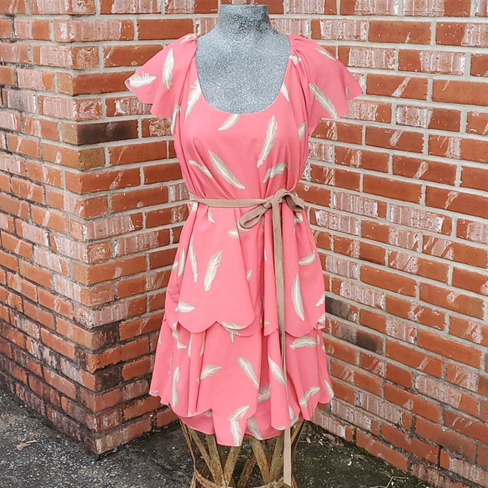 KZ Karen Zambos 🪶 Feather Asymmetrical tier Dress